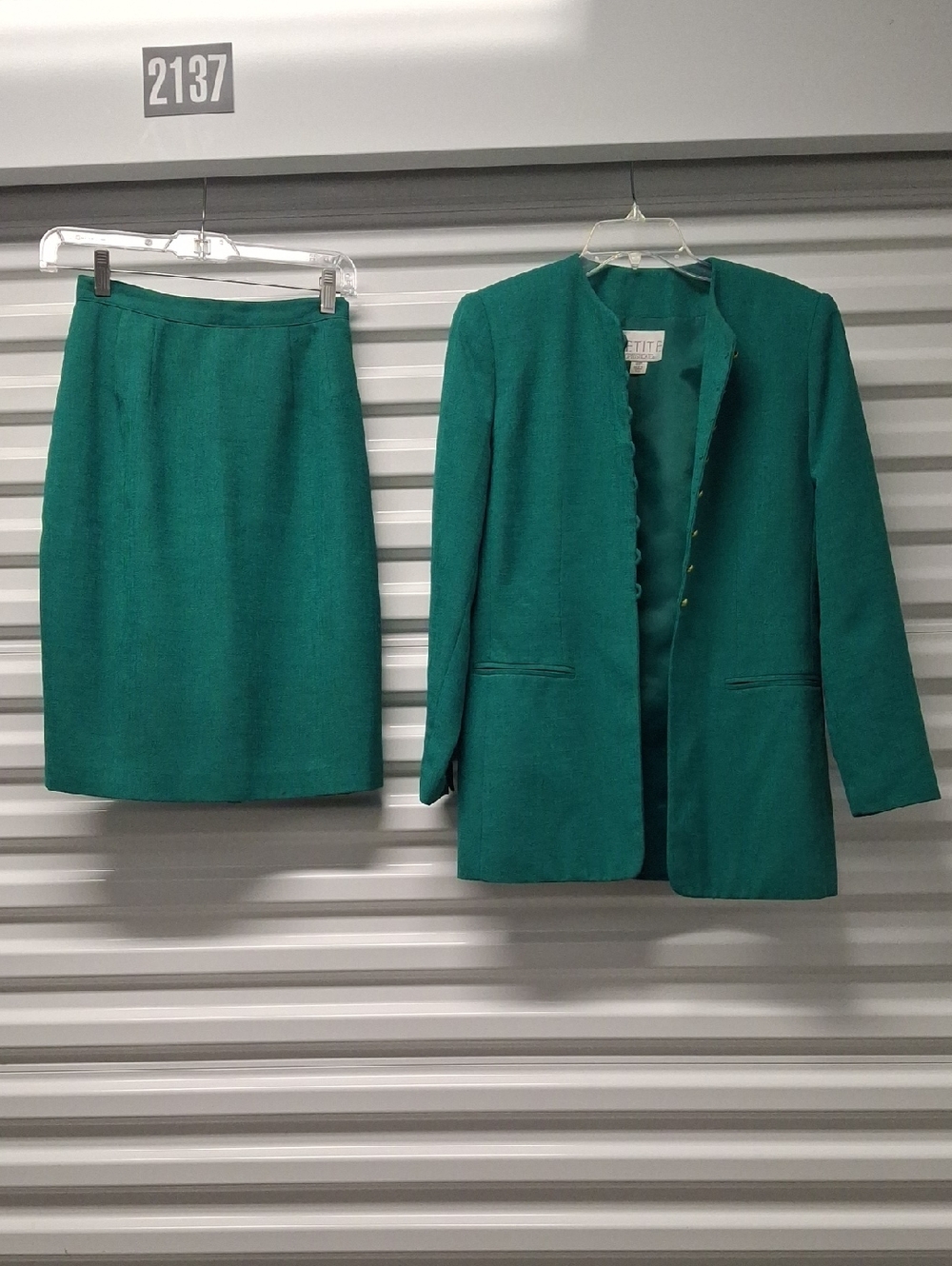Petite Sophisticate Teal Pencil Skirt Suit